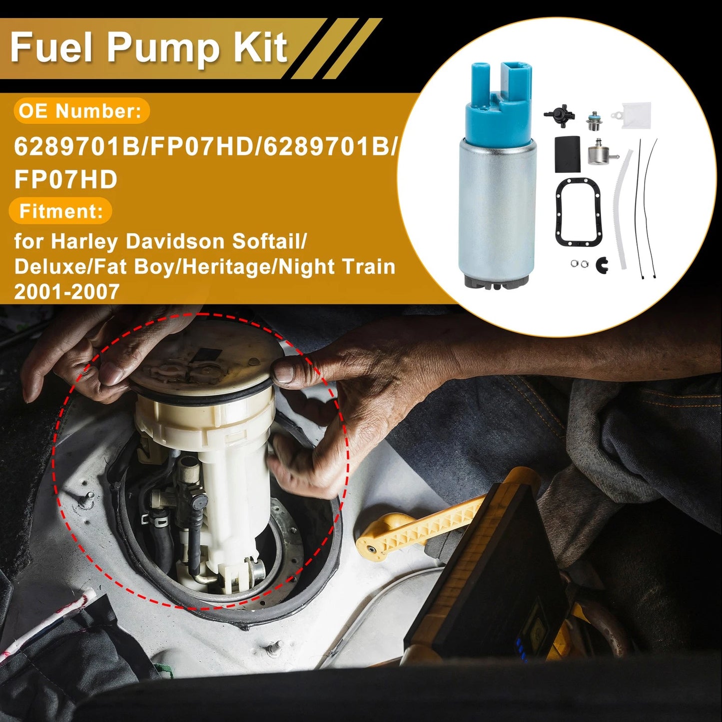 Fuel Pump for Harley Davidson Softail/Deluxe/Fat