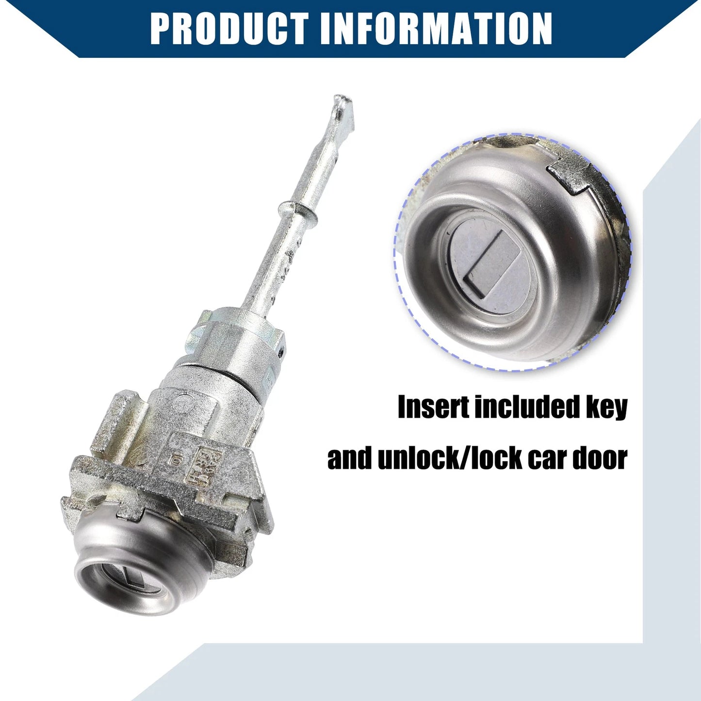 Front Left Door Lock Cylinder w/ Key for Hyundai Elantra (2017-2020)