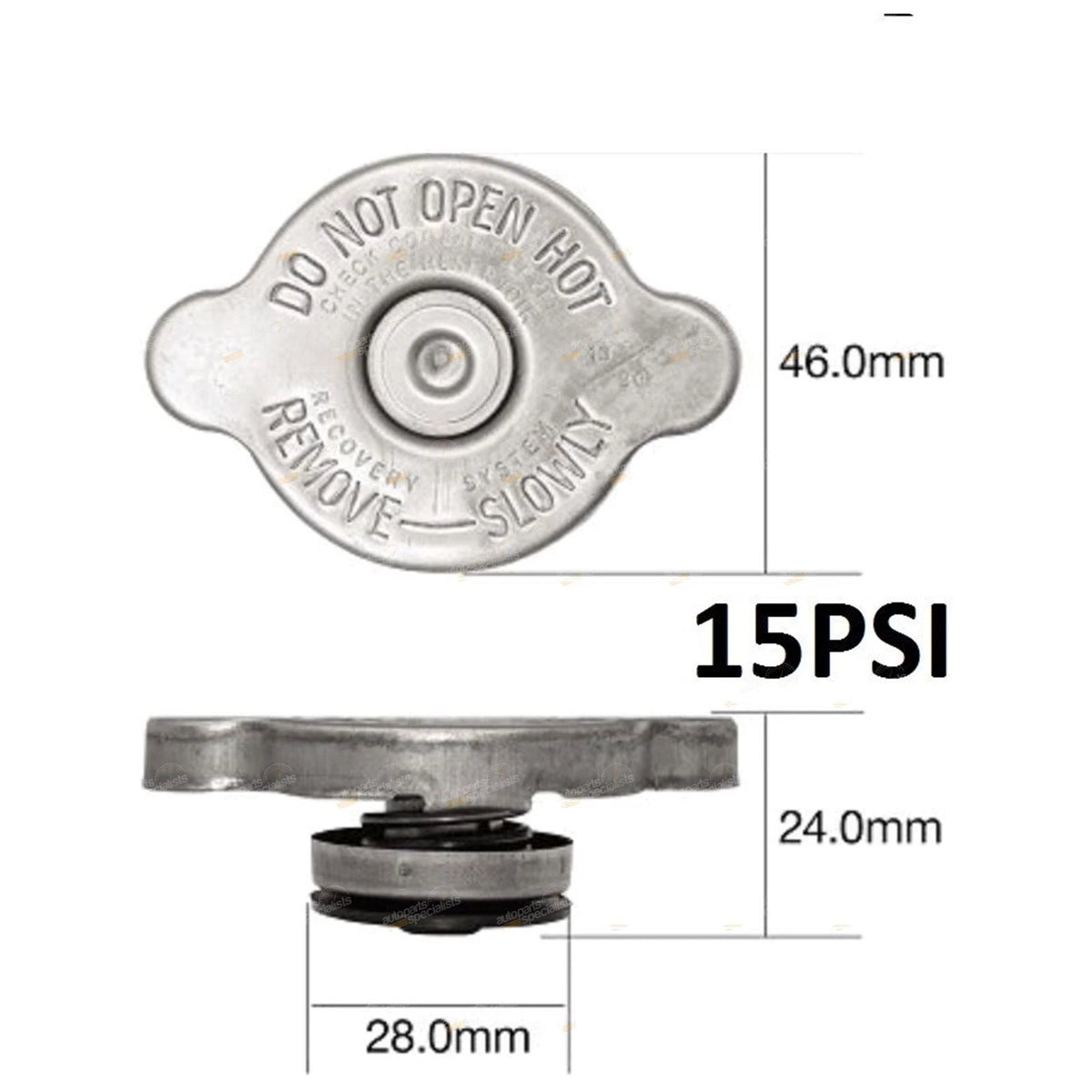 Radiator Cap 15psi 100kPa Small Japanese Bayonet Metal Type