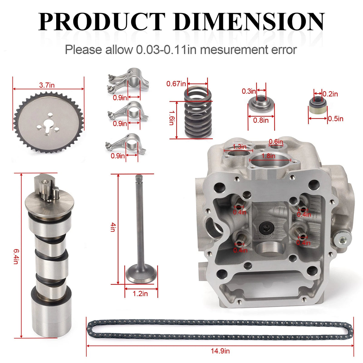 Cylinder Head Rocker Arm Camshaft Kit for Polaris Scrambler 500 (1997–2012)