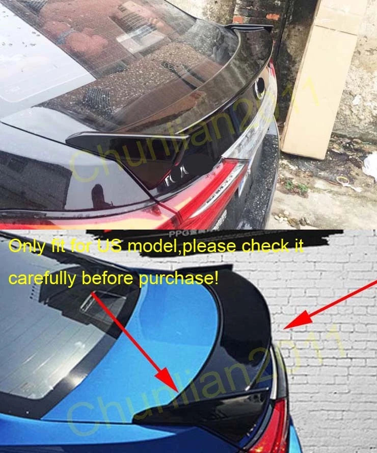 Unpainted Trunk Spoiler Wing ABS for Toyota Corolla Sedan 2014-2018