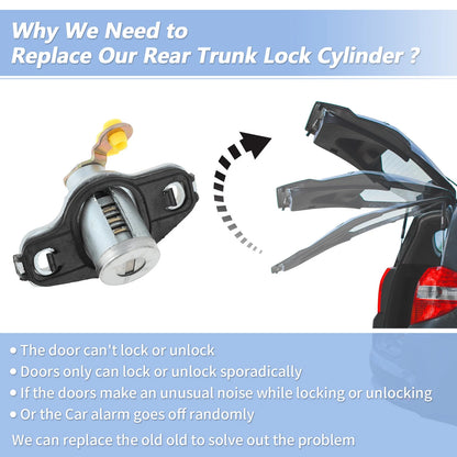 Trunk Lock Cylinder w/ 2 Keys for Toyota Corolla 2003-2008