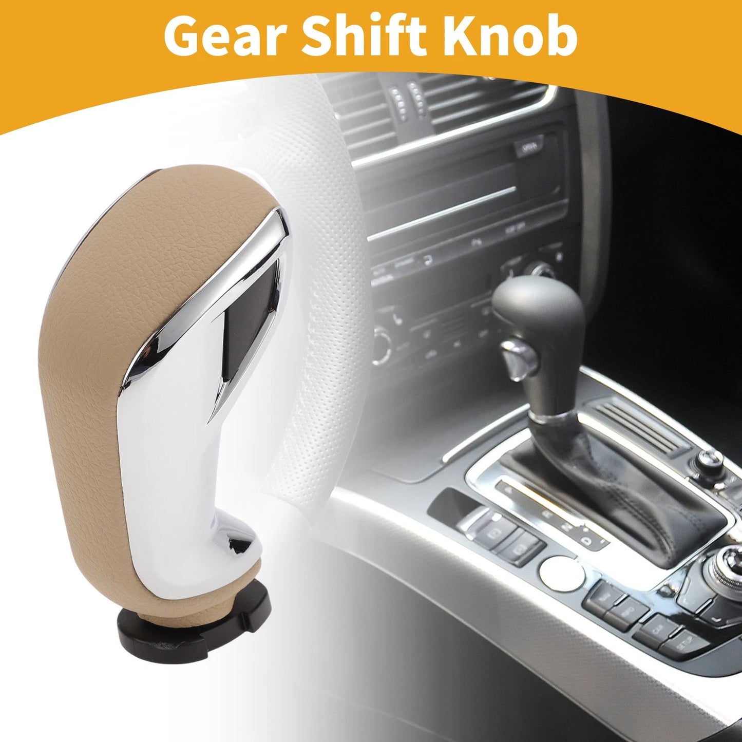 Automatic Gear Shift Knob Plastic Faux Leather for Peugeot 408 (2010-2020)