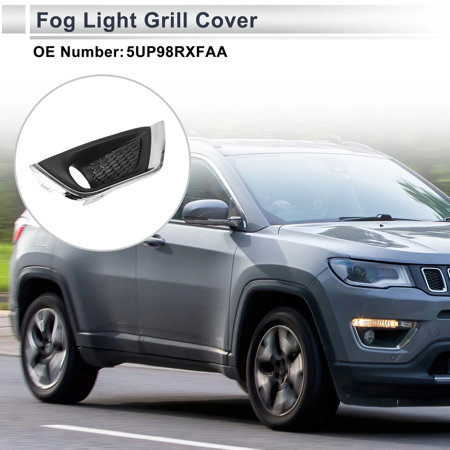 Front Right Fog Light Grill for Jeep Compass (2017-2019)