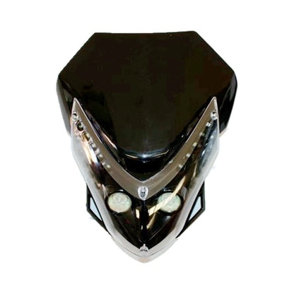 BLACK LED Head Light + Strips for PIT Trail Dirt Motorcycle Motocross Bike