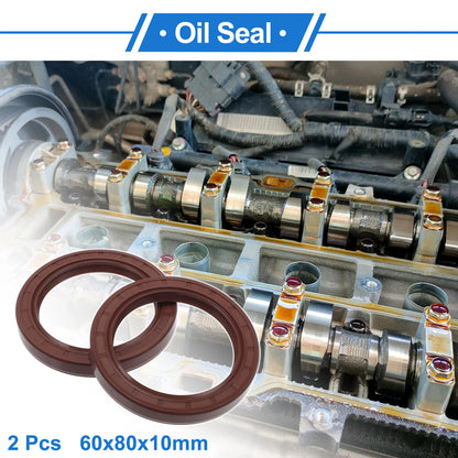 Oil Seal 60x80x10mm Seal Ring Rotary Shaft Seal FKM Rubber 2 x
