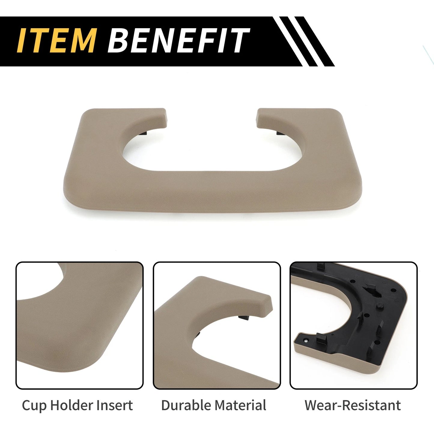 Cup Holder Armrest Pad for Ford F-250 F-350 (1999-2009) - Brown