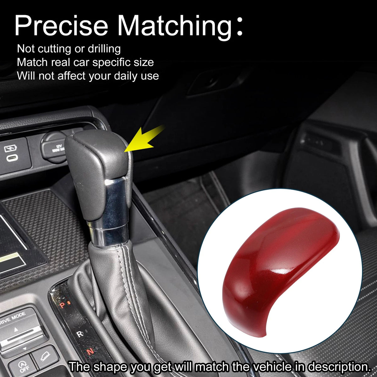 ABS Gear Shift Knob Cover Sticker for Honda CR-V 2023-2025 Red