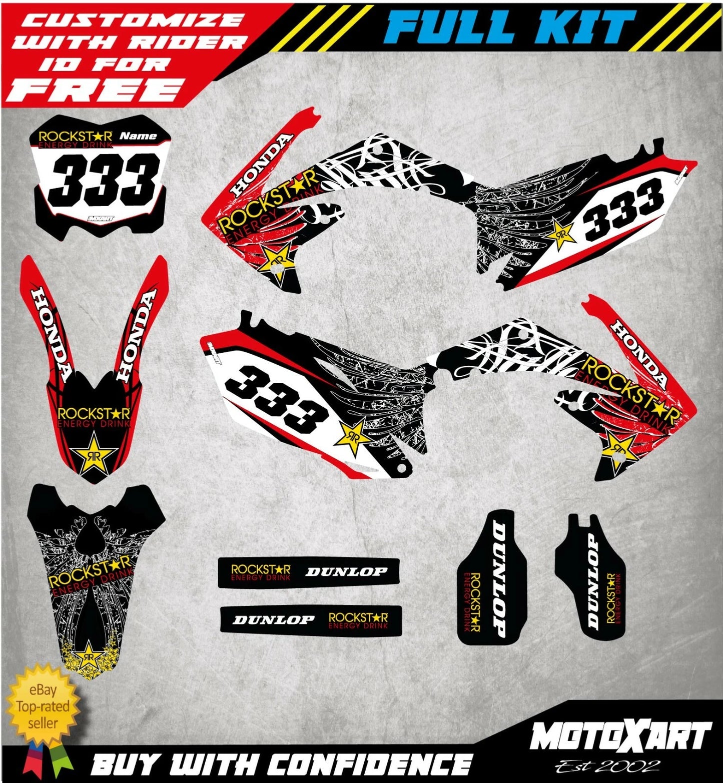 Full Custom Graphics Kit STAR Style for Honda CRF 450 (2009-2012)