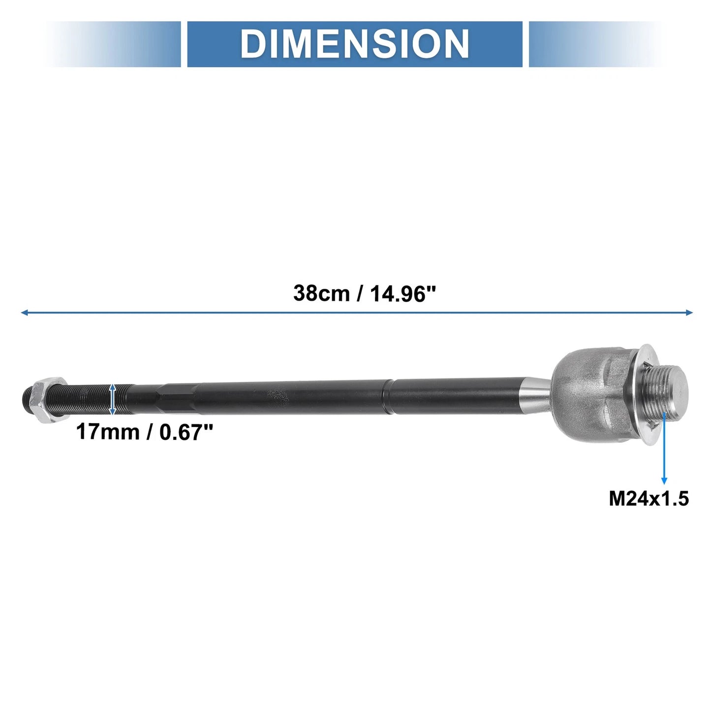 2 x Front Inner Tie Rod End Links for Dodge Ram 1500 (2006-2010)