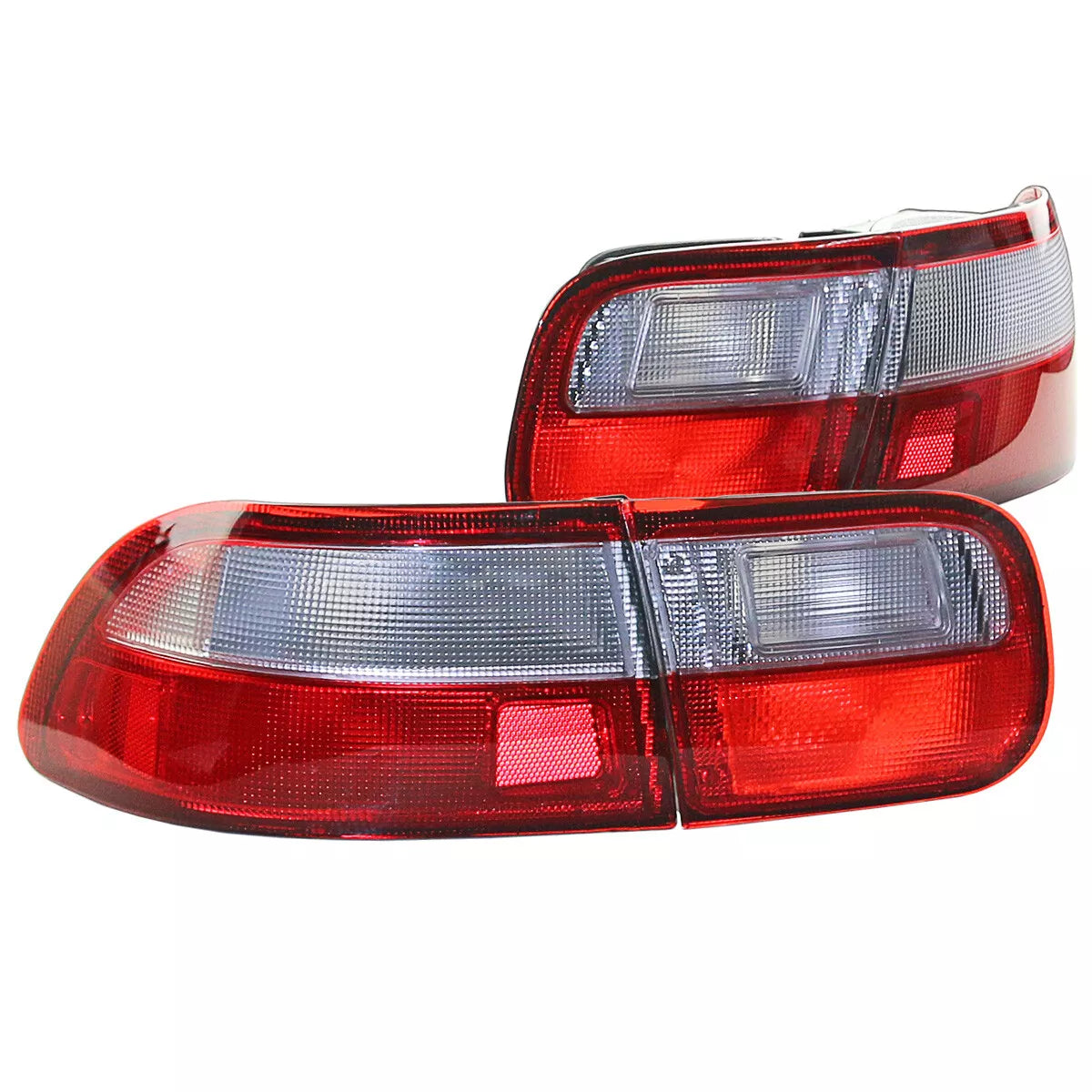 2 x Red White Rear Tail Light Lamps for Honda Civic EG EJ (1992-1995)