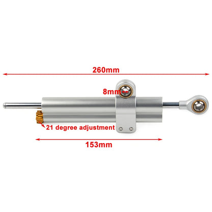 260mm Steering Damper Stabilizer for Motorcycle - Silver
