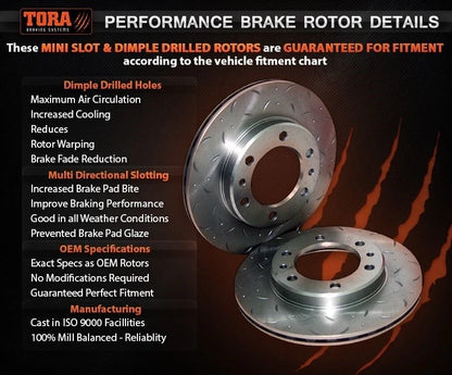 2 x Rear Drilled + Slotted Disc Brake Rotors for Toyota 86 ZN6 GTS (2012–2015)