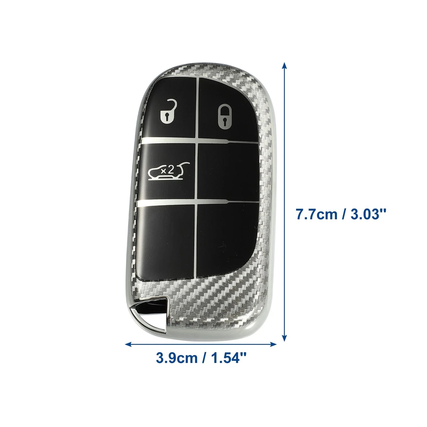 Remote Cover TPU 3 Button Keyless for Chrysler 300 (2011 - 2024) Silver