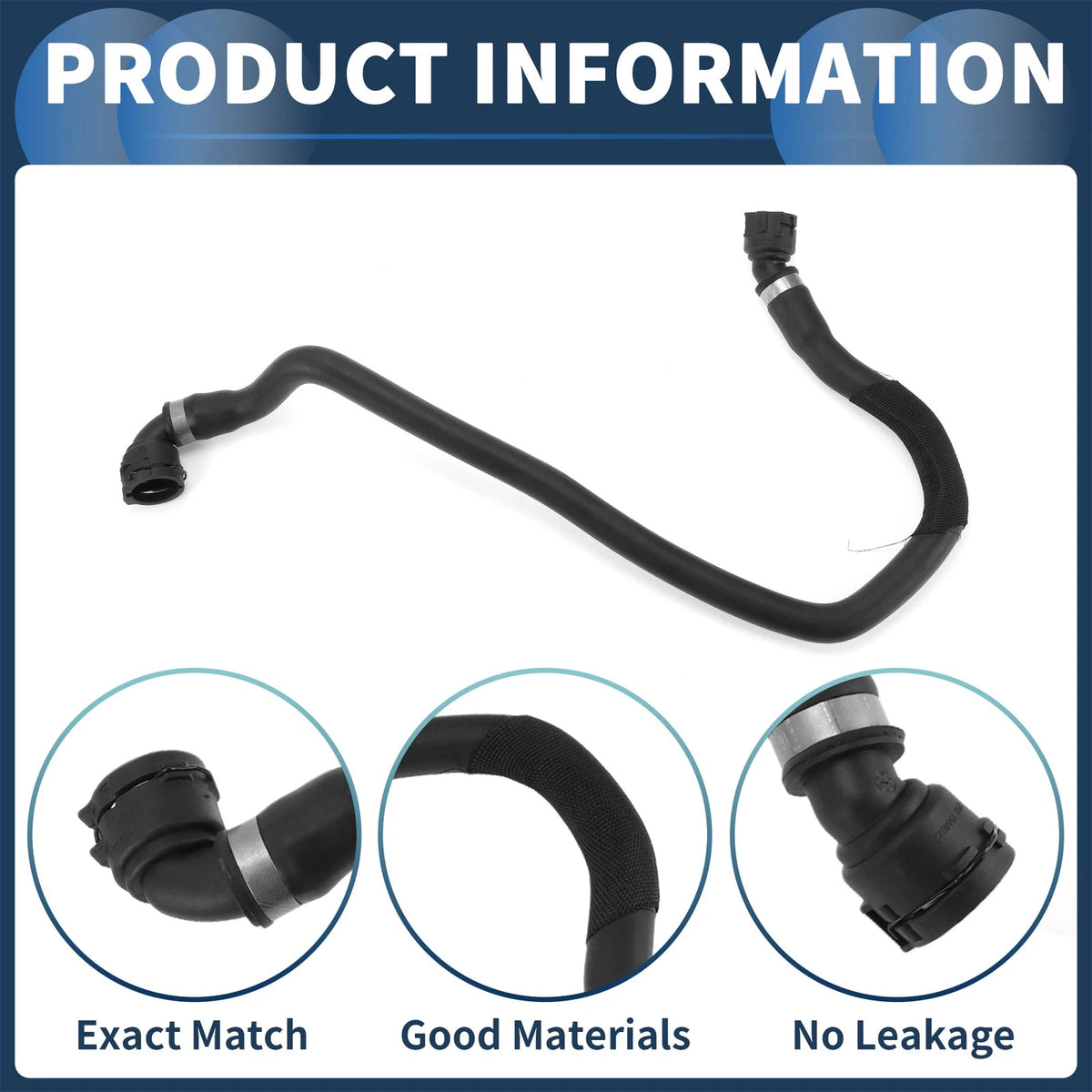 Radiator Hose for BMW X3 3.0L L6 (2007-2010) - Durable Rubber 1 x Hose