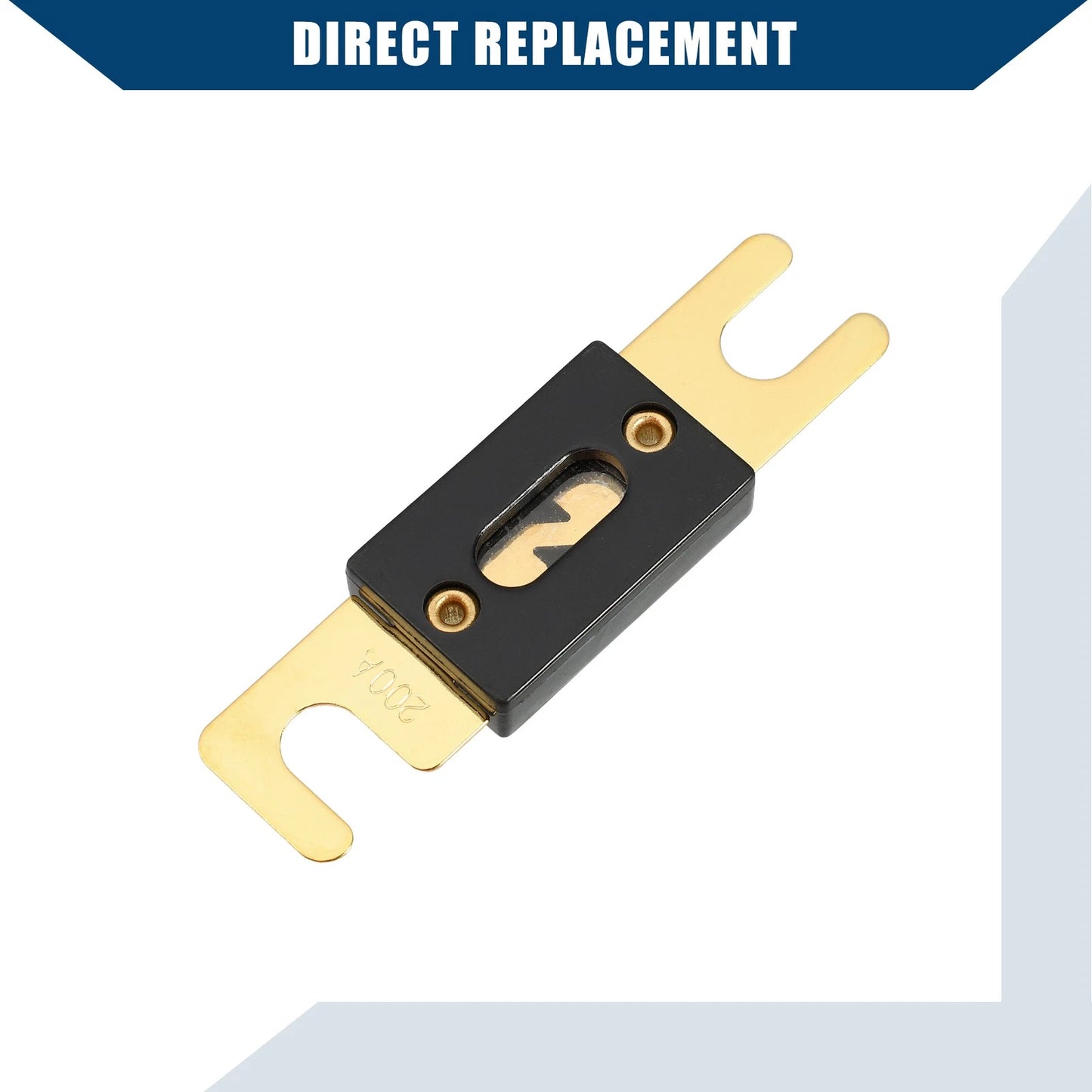 5 x Mini ANL 200A Fuses for Car, Motorcycle, Boat - Gold & Black
