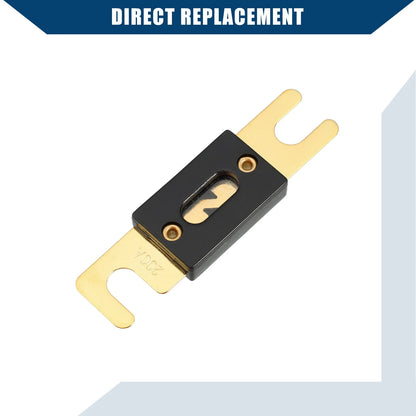 5 x Mini ANL 200A Fuses for Car, Motorcycle, Boat - Gold & Black