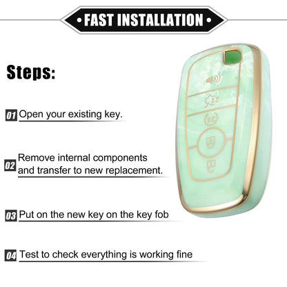 Key Fob Cover for Ford Smart Key 5 Button - Durable TPU Green
