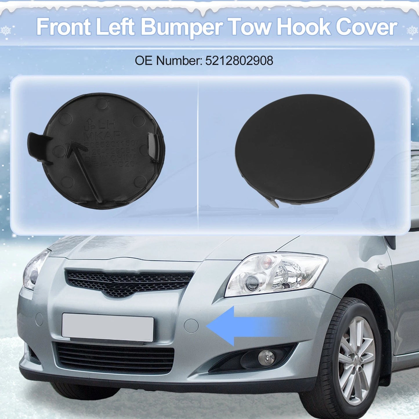 Left Front Tow Hook Cover for Toyota Auris (2016-2018)