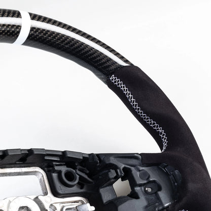 Steering Wheel Carbon Flat Bottom Suede for Ford Focus Kuga (2020-2023)