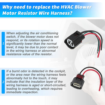 HVAC Blower Motor Resistor Wire Harness for Ford