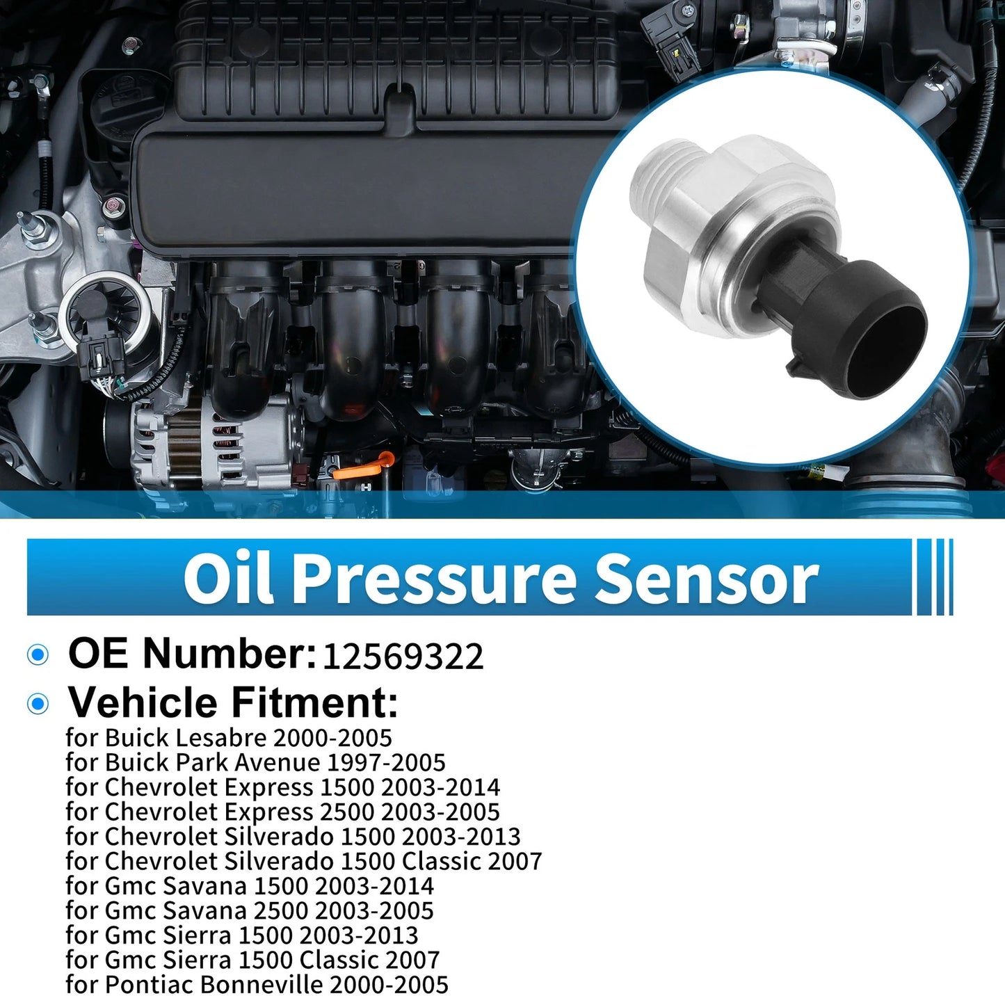 1 x Engine Oil Pressure Sensor for Buick Lesabre (2000–2005)