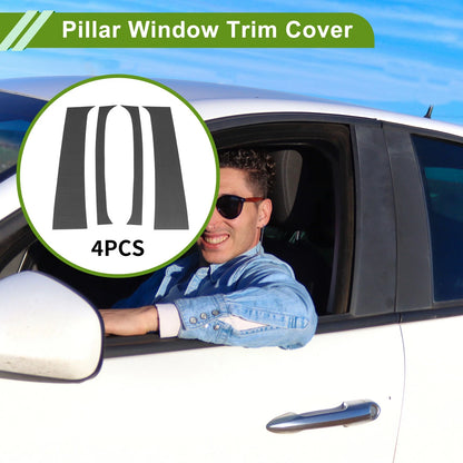 4 x Pillar Window Trim for Dodge Ram (1994 - 2001) Carbon Fiber Pattern Black