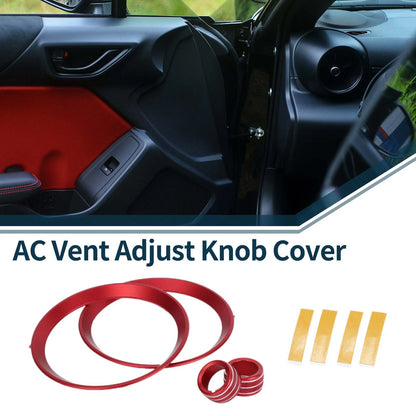 4 Pcs / AC Vent Adjust Switch Knob Cover Ring for Subaru BRZ (2022–2024)