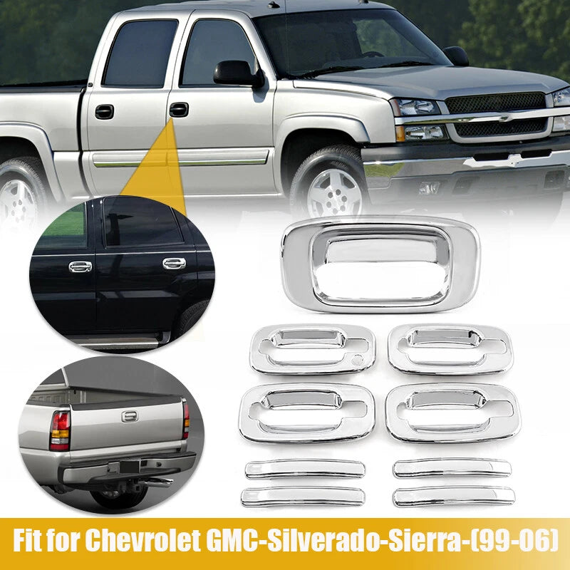 Chrome 4Dr Handle & Tailgate Covers for 1999-2006 Chevy Silverado GMC Sierra