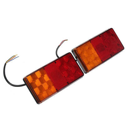 LED Tail Lights for Trailer Truck Brake/Rear Signals Amber+Red