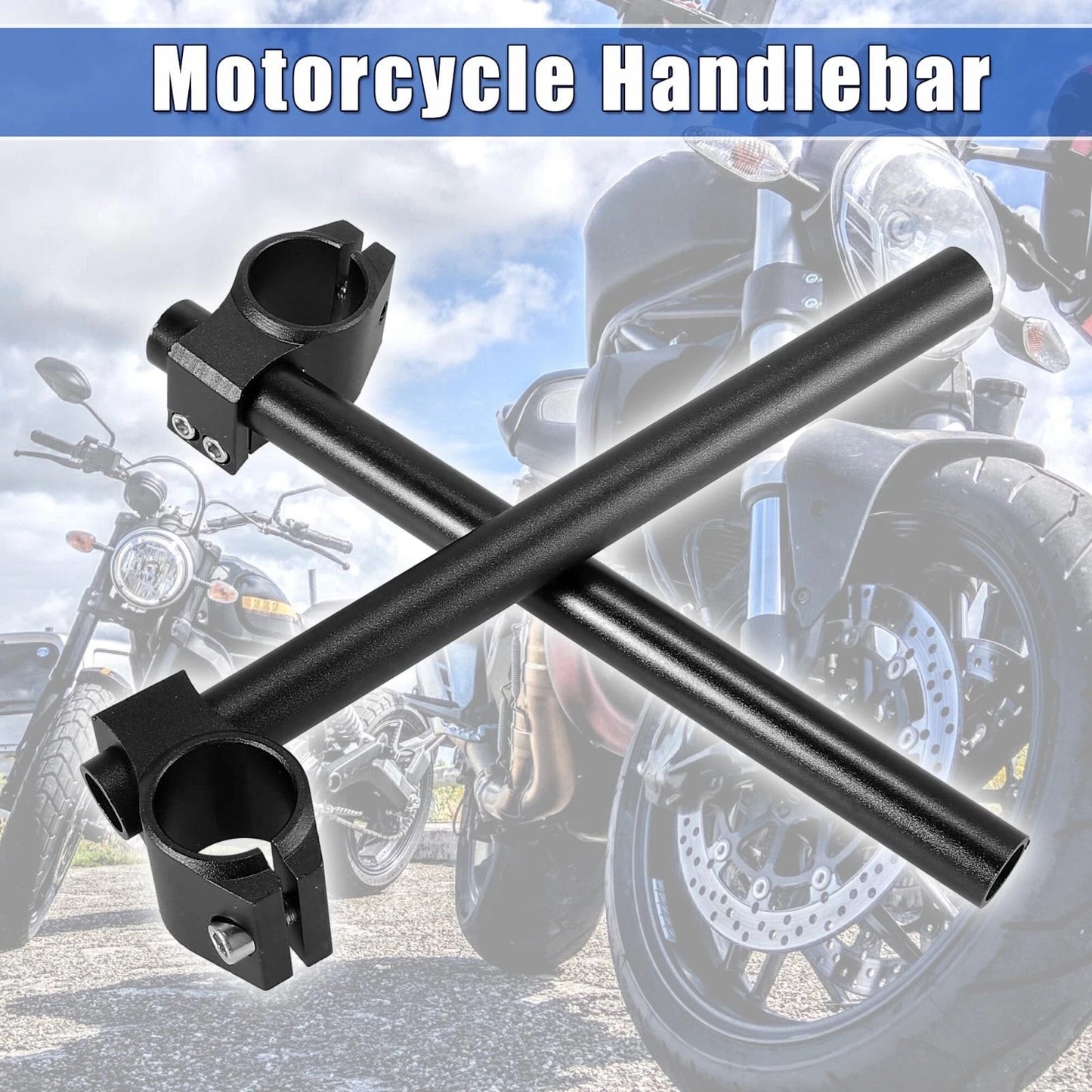 Set / 33mm / Handlebar Clip Ons for Motorcycle Black