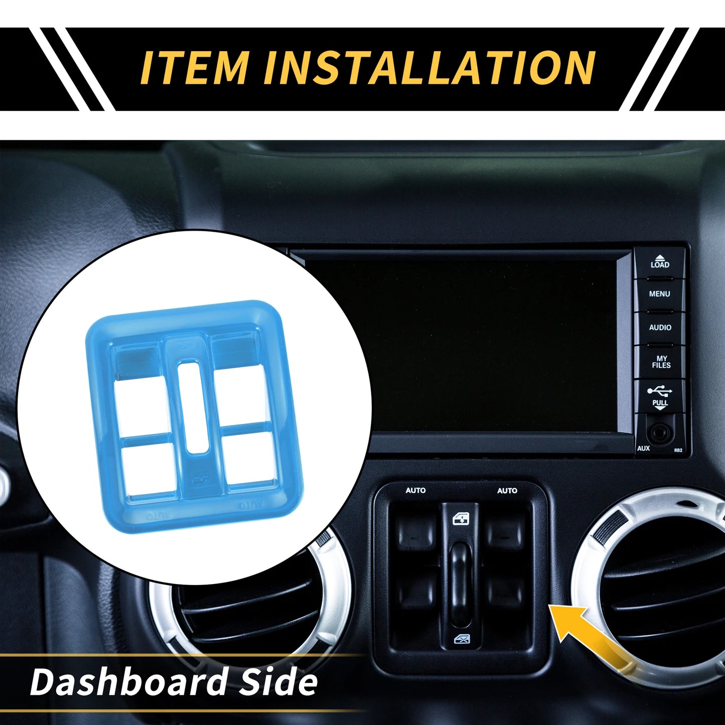 Dashboard Window Switch Button Cover Trim for Jeep Wrangler JK JLU (2018-2023)