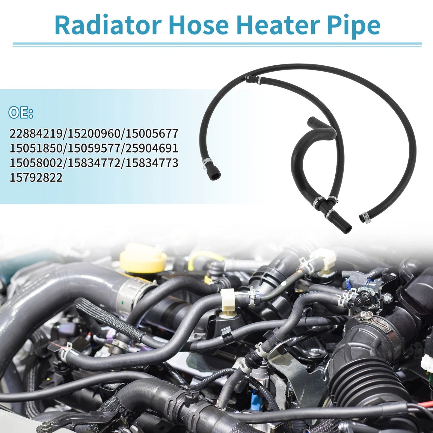 Heater Inlet & Lower Radiator Outlet Hose for Chevy Avalanche (2007 - 2009)