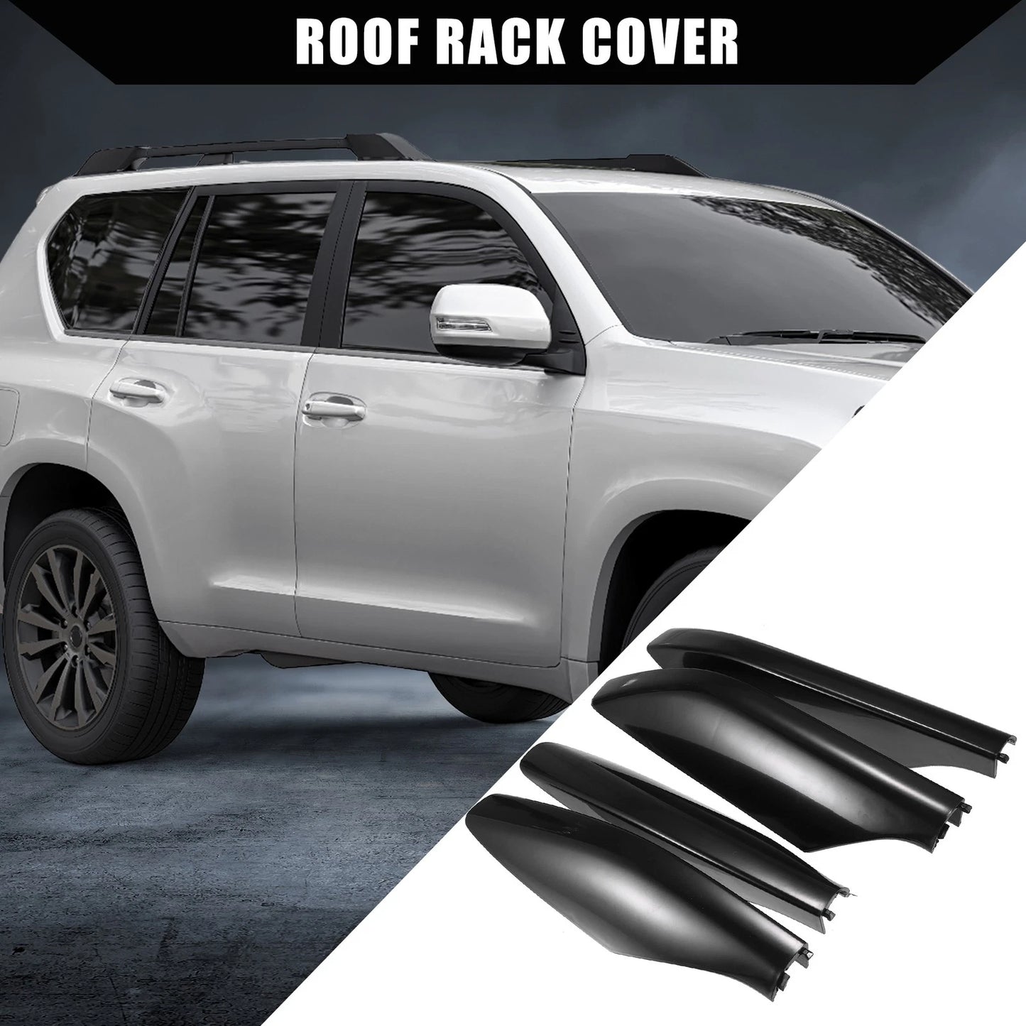 Roof Rack End Cap Covers for Toyota Land Cruiser (2004-2009)