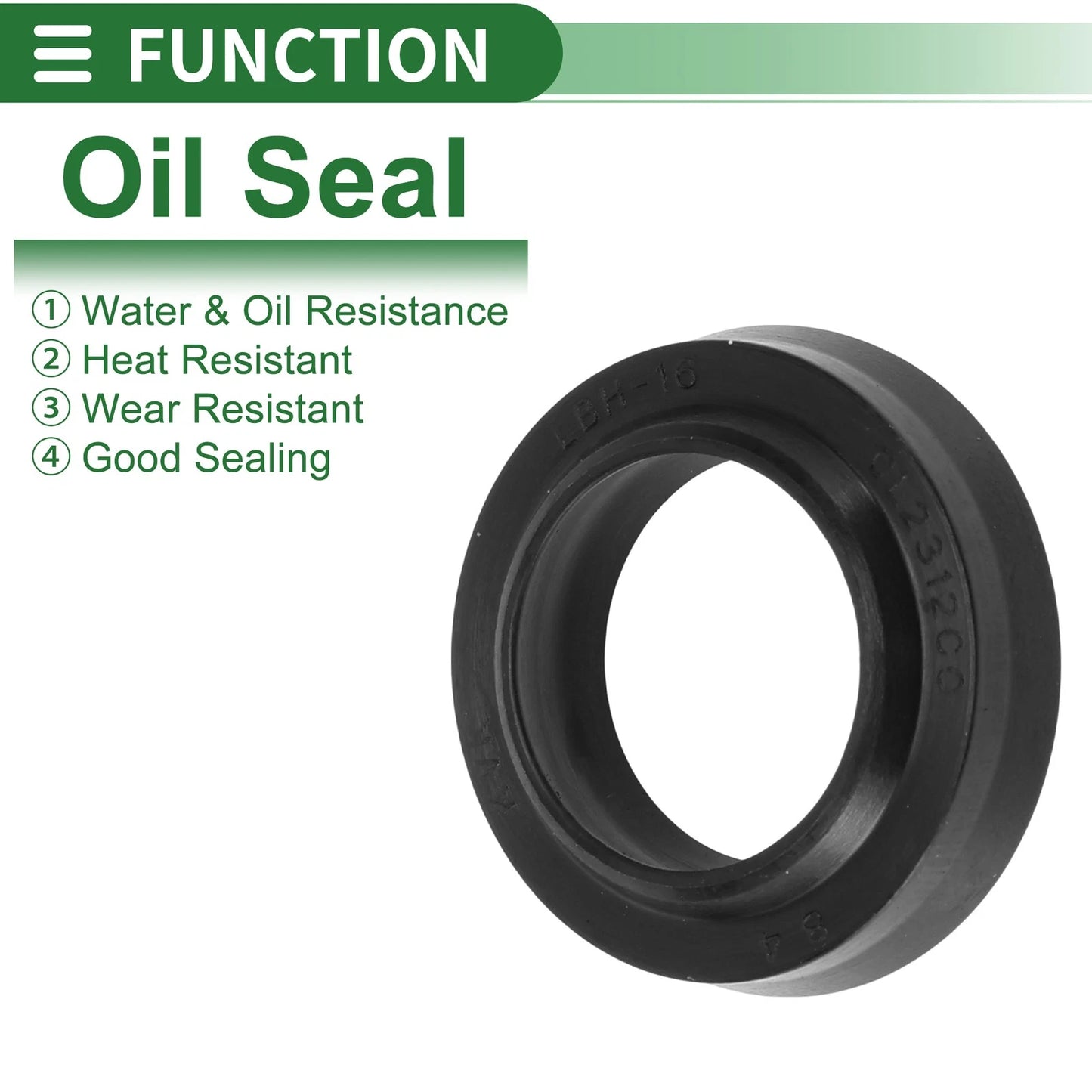 Oil Seal 16x24x4.5mm NBR Black 5 Pcs