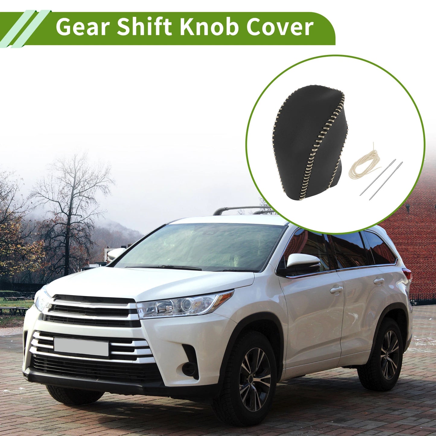 Gear Shift Knob Cover for Toyota Highlander 2008-2013 Black Beige