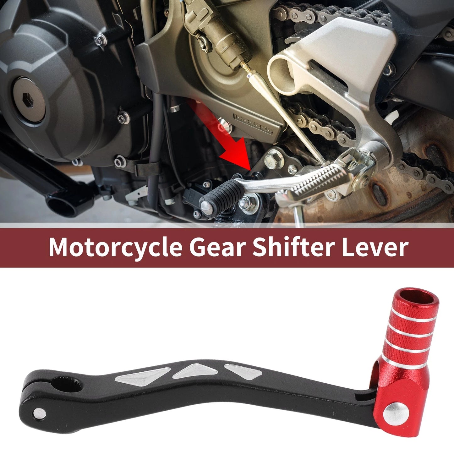 Folding Gear Shifter Levers for Yamaha TTR 50cc Black Red Head
