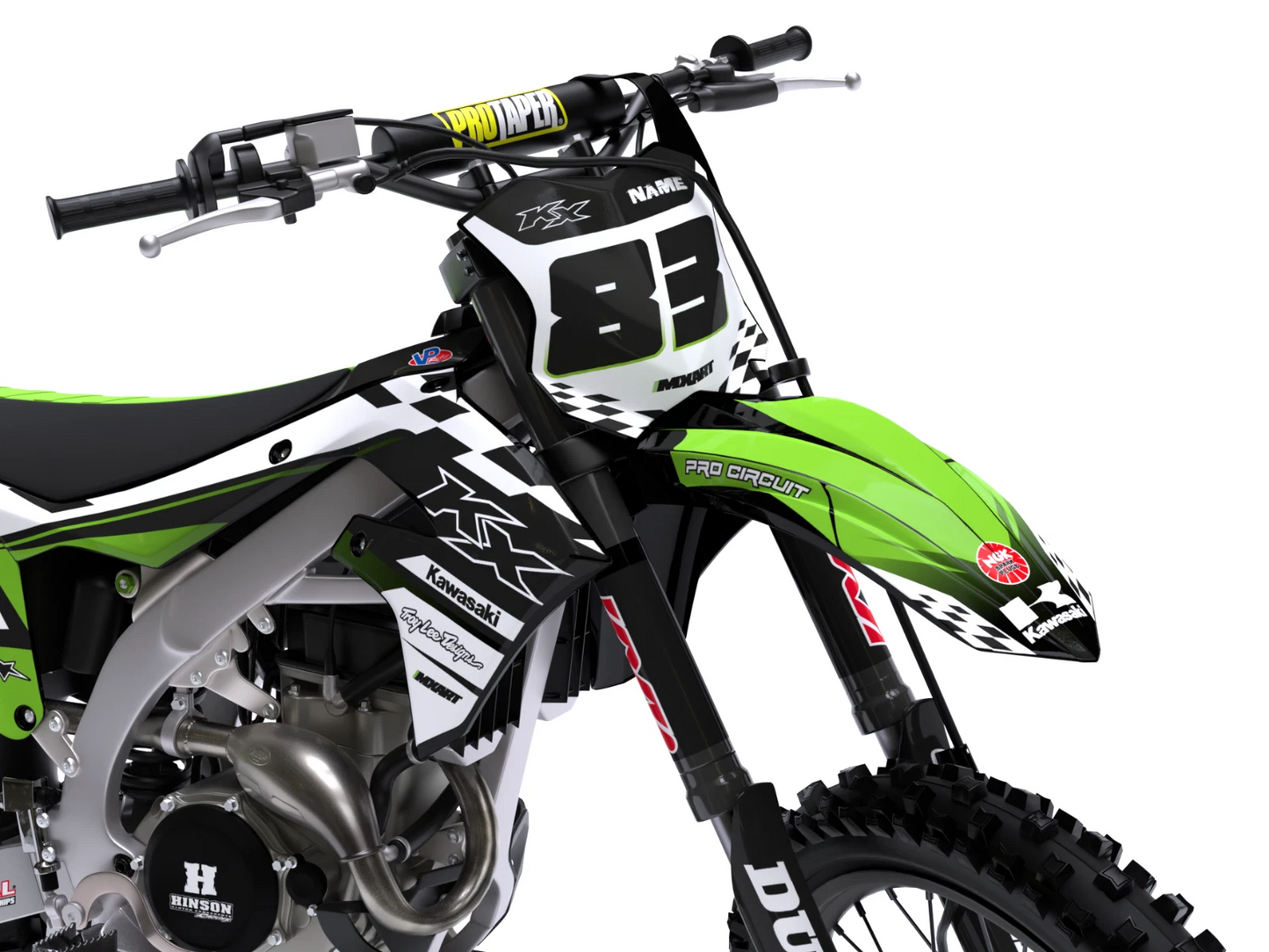 Custom Decal Kit LOOP Style for Kawasaki KX 65 (2000-2022)