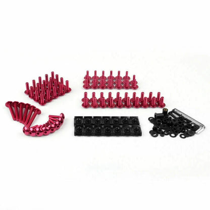 Fairing Bolts Kit Red for Universal Japanese Sport Bikes (F2)