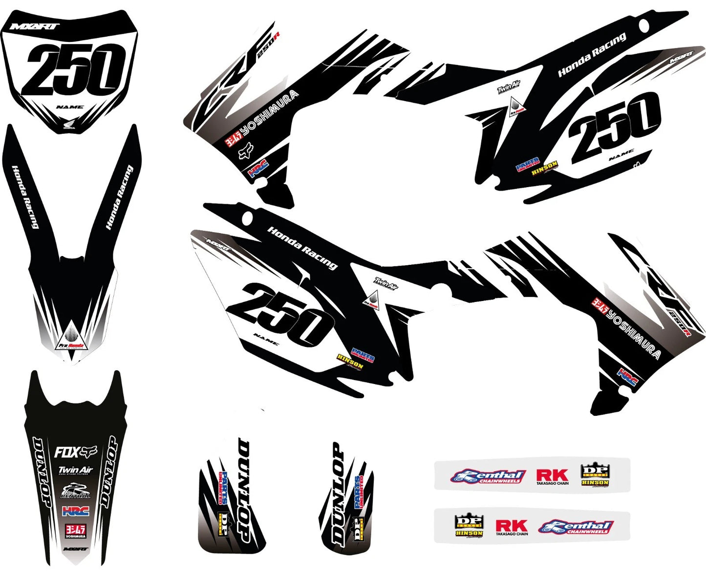 Custom Graphic Kit for Honda CRF 250R (2014-2017) - SHARP Style Stickers
