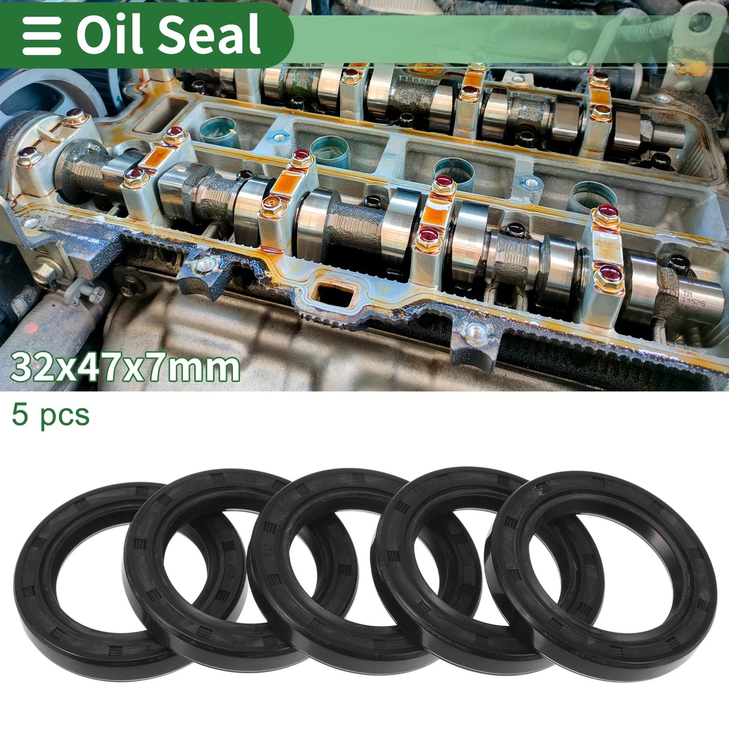 Oil Seal 32x47x7mm 5 Pcs Seal Ring Rotary Shaft Seal NBR Rubber