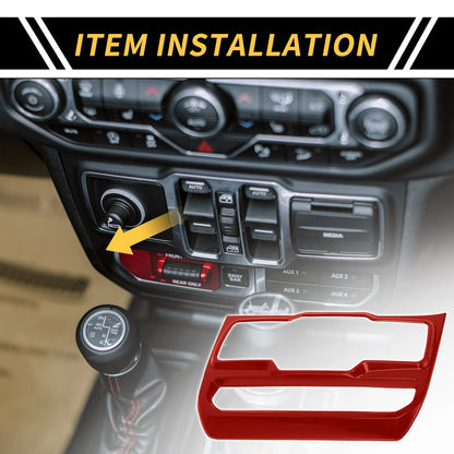 Dashboard Center Control Panel Cover for Jeep Wrangler JL JLU (2018-2024) Red