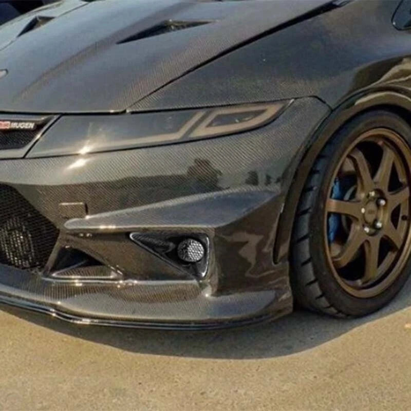 REAL Carbon Fiber Front Fog Light Cover for Honda Civic Type R FN2 2007-2011