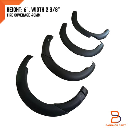 Matte Black Fender Flares for Ford Ranger Ute PX3 (2018-2021)