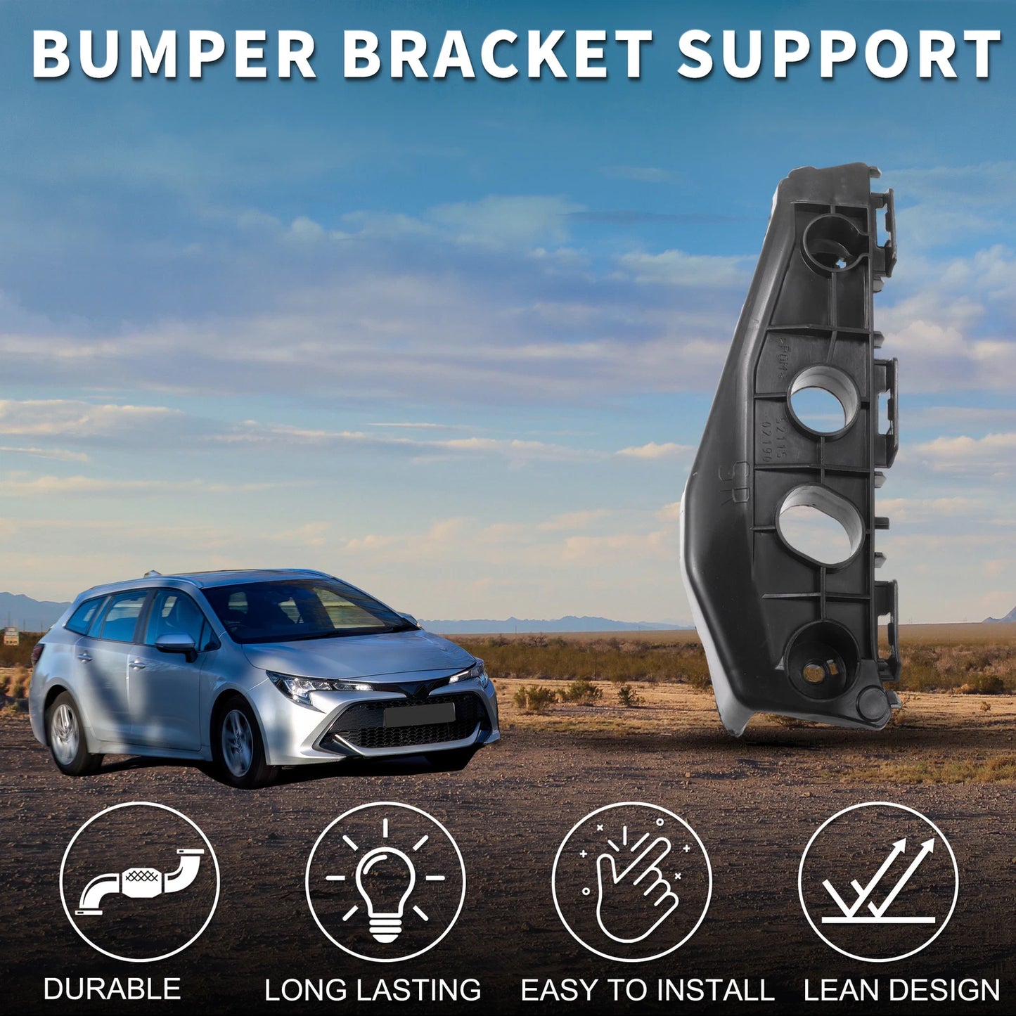 Right Front Bumper Retainer Bracket for Toyota Corolla (2011-2013)