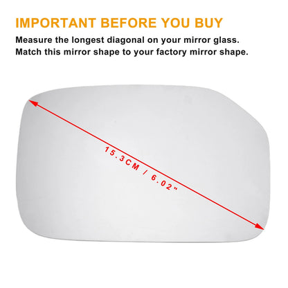 Left Side Heated White Mirror Glass for Peugeot 106 (1991-2004)