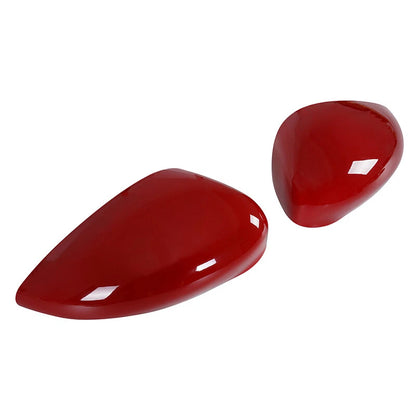 Red LH+RH Door Side Rearview Mirror Cover Caps for 2011-2017 Ford Fiesta