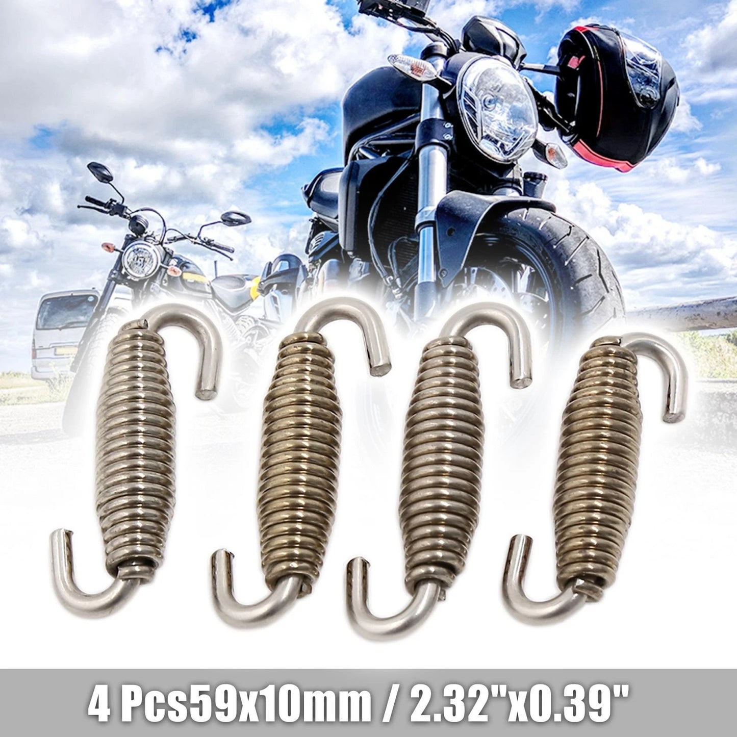 4 x 59mm Swivel Universal Muffler Exhaust Pipe Spring for Motorcycle