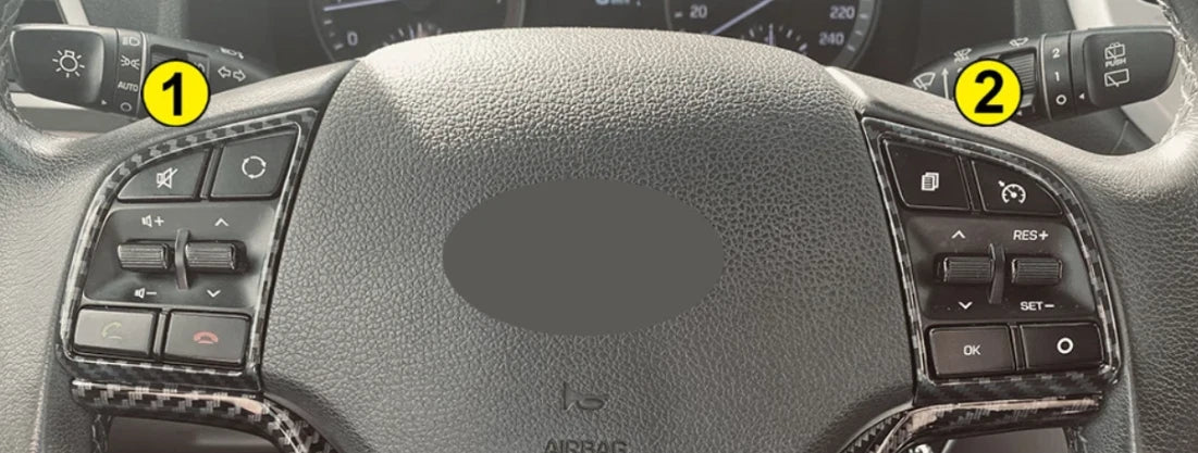 Carbon Fiber Steering Wheel Side Lid Cover Trim for Hyundai Tucson (2016-2020)
