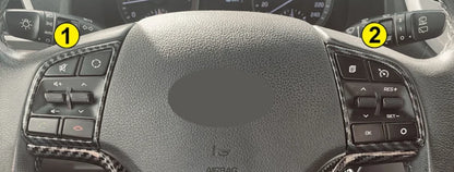 Carbon Fiber Steering Wheel Side Lid Cover Trim for Hyundai Tucson (2016-2020)